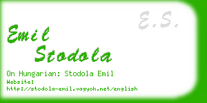 emil stodola business card